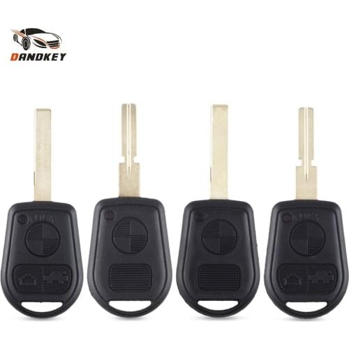 Dandkey Replacement Rubber 2/3 Button Car Key Remote Key Case Shell For BMW E31 E32 E34 E36 E38 E39 E46 Z3 Fob Uncut Key case