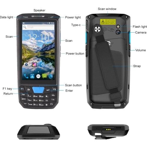 Ruggged Android 9.0 Handheld PDA Terminal With Barcode Scanner Data Collector Personal Digital Assistant Android PDA