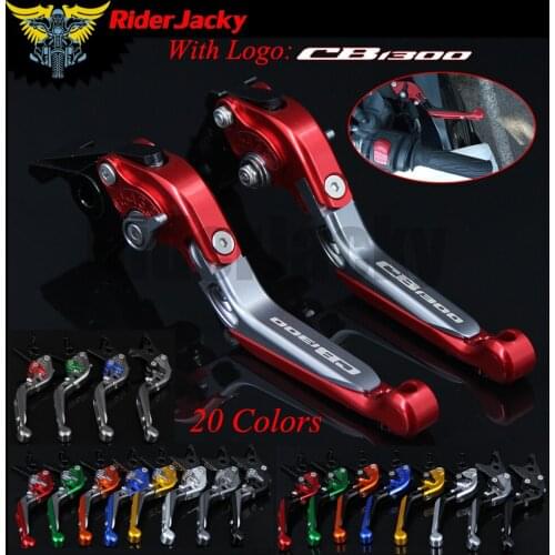 RiderJacky LOGO "CB1300" Motorcycle CNC Brake Clutch Levers For Honda CB1300 2008-2012 2010 2011 Adjustable Extendable Foldable