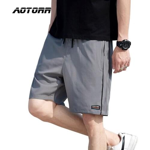 Male Summer Breathable Casual Fashion Shorts Mens Jogger Sportswear Shorts Streetwear Man Drawstring Elastic Waist Beach Shorts