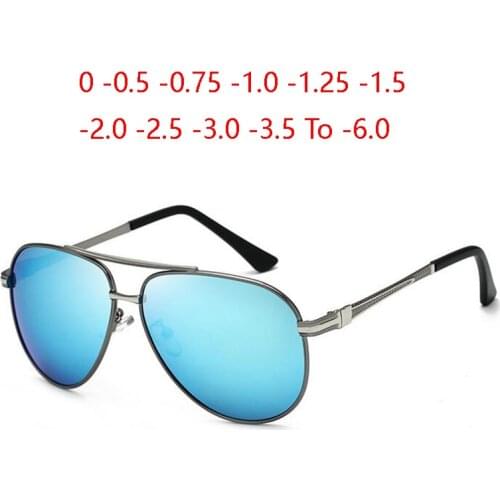 Oval Prescription Sunglasses Men Polarized Blue Lens Driving Nearsighted Sun Glasses For Female SPH 0 -0.5 -0.75 -1.0 To -6.0