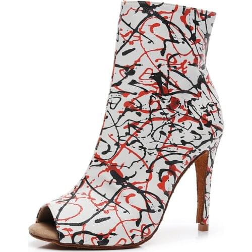 HOT Elegant Salsa jazz ballroom Outdoor plus size latin dance shoes for dancing women girl stylish high heel Pu