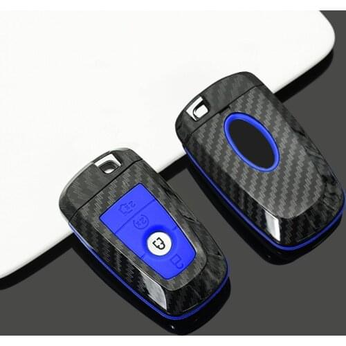 Carbon fiber ABS Car Smart Key Case Cover For Ford Fusion Mustang Explorer F-150 F-250 F-350 2017 2018 Remote Key Case Fob