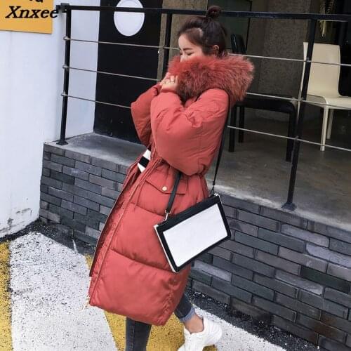 2018 Winter Women Hooded Coat Fur Collar Thicken Warm Long Jacket Female Plus Size Outerwear Parka Ladies Chaqueta Feminino