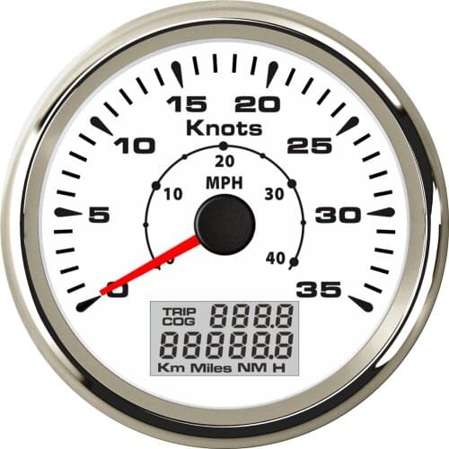 1pc 85mm GPS Speed Odometers 0-35Knots 9-32VDC Marine GPS Speedometers LCD 0-40MPH with Trip Cog ODO Function for Boat Yacht