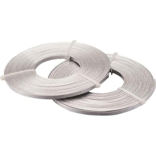 Pandahall Flat Aluminum Wire Silver for Jewelry Making DIY 5x1mm; 10m/roll