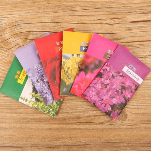 100Pcs Can Choose Aromatherapy Natural Smell Incense Wardrobe Sachet Air Fresh Scent Bag Perfume Vanilla Rose Lily Lavender