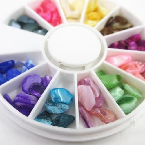 12 Color Irregular Crushed Stone 3D Manicure DIY Tips Nail Art Wheel Decoration