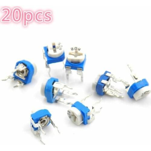 20pcs blue and white can be adjusted resistance potentiometer 102,103,202,203,105,101,501,502