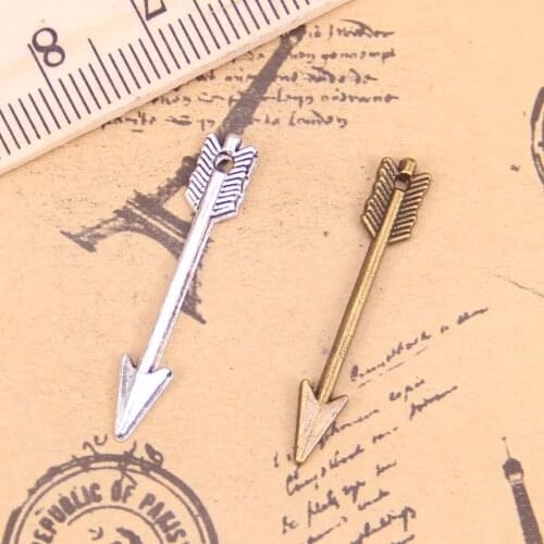 40pcs Charms arrow 30mm Antique Pendants,Vintage Tibetan Silver Jewelry,DIY for bracelet necklace