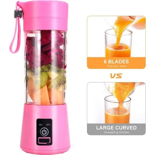 2021 380ML Portable Smoothie Blender Mini USB Mixer Electric Juicer Machine USB Charging Vitamer Fruit Juicer Blender Orange Cup