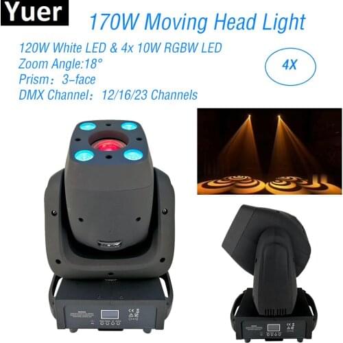 4Pcs/Lot 170W LED Spot Moving Head Light DJ Equipment Colour Music Sound Party Lights Disco Club Bar Spot Moving Head Lights