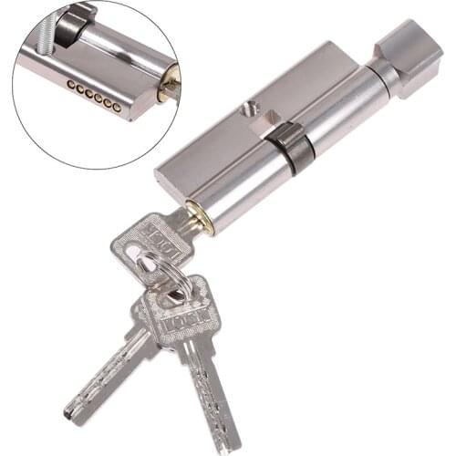 70*29mm Door Cylinder Lock Biased 70mm 3 Keys Anti-Theft Entrance Brass Door Lock Home Security Interior Bedroom Lock Cylinder