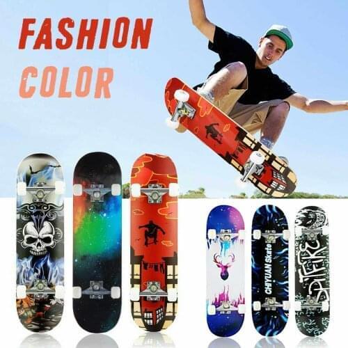 80cm 9-layer Spray Emery Skate Board Four-wheel Mini Longboard Pastel Color Double Rocker Retro Skateboard For Adult Skate Board