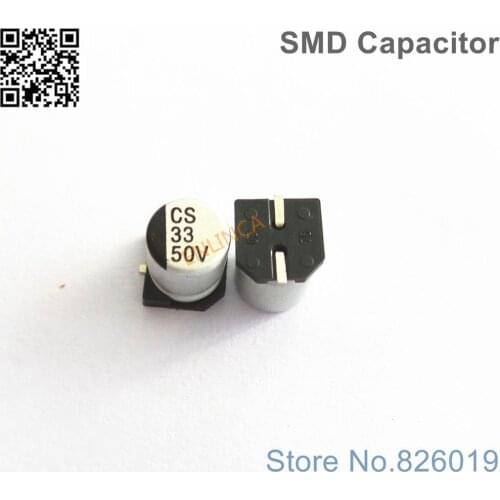 12pcs/lot 50V 33uf SMD Aluminum Electrolytic Capacitors size 6.3*7.7 33uf 50V