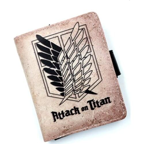 Anime Attack On Titan Soft Button Wallet Zipper Coin Card Purse Type D