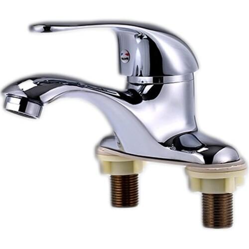 Free shipping Newly design Dual hoes single handle bathroom basin faucet with solid brass basin sink faucets