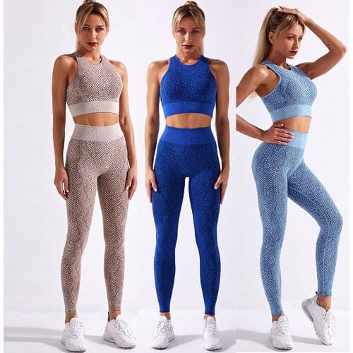 Seamless Fitness Clothing Snake Print Sport Suit High Waist Legging + Crop Top Bra Gym Outfit Woman Yoga Set Dresy Damskie