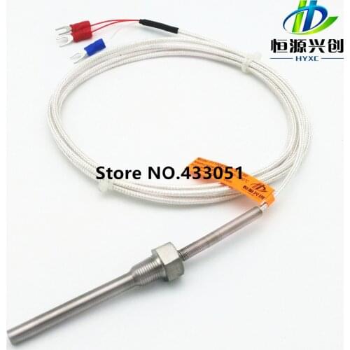 Free shipping PT1000 RTD temperature sensor(resistance temperature detect) PT 1/4'' Thread (2meter) L 100mm