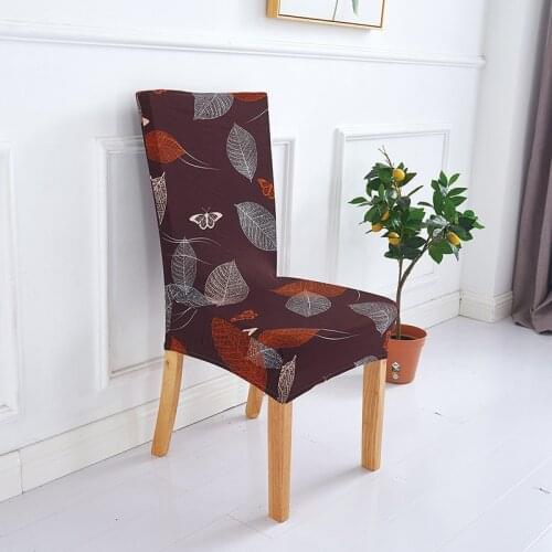 Spandex Elastic Printing Dining Chair Slipcover Modern Removable Anti-dirty Kitchen Seat Case Stretch Chair Cover for Banquet