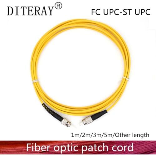 FC/UPC to ST/UPC Fiber Optic Patch Cord Cable FC-ST 3M Jumper Single Mode Simplex 3.0mm Optical Fibra Optica FTTH