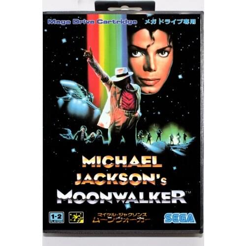 Michael Jackson 's Moonwalker Game Cartridge 16 bit MD Game Card With Retail Box For Sega Mega Drive