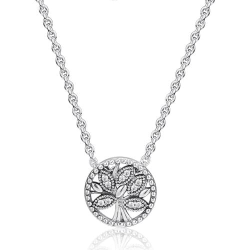 CKK Tree of Life Necklace Choker Women Kolye Collares Colar mujer 925 sterling silver Chain men Silver Jewelry Pendants