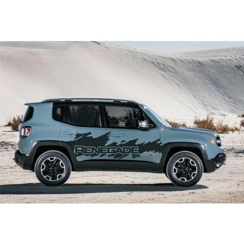 For 2Pcs Jeep Renegade Side Splash Splatter Logo Graphic Vinyl Decal Reflective Sticker Car styling