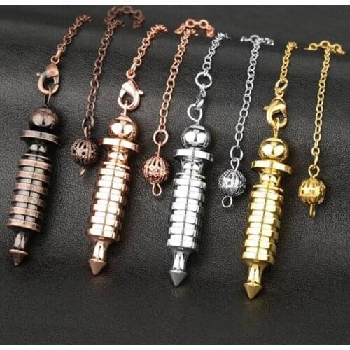 Pendulum Metal for Dowsing Pendule Pendulo Divination Radiestesia Healing Women Men Amulet Screw Shape Charm Jewelry