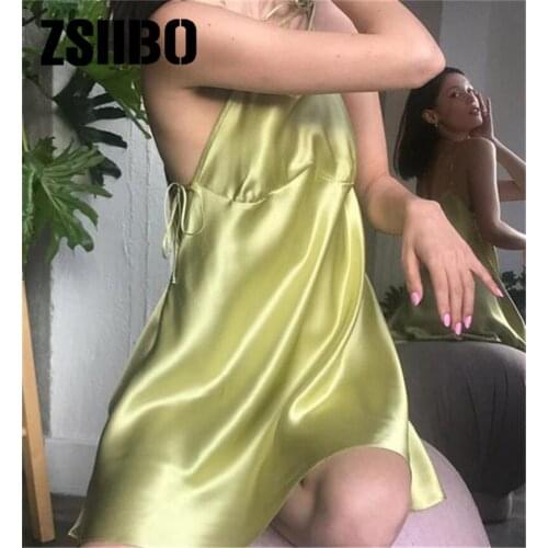 Ladies Sling Mini Dress Pleated Lace-up Cross Bandage Halter Skinny Sexy Party Elegant Club Slim Fit dresses women 2021 dress