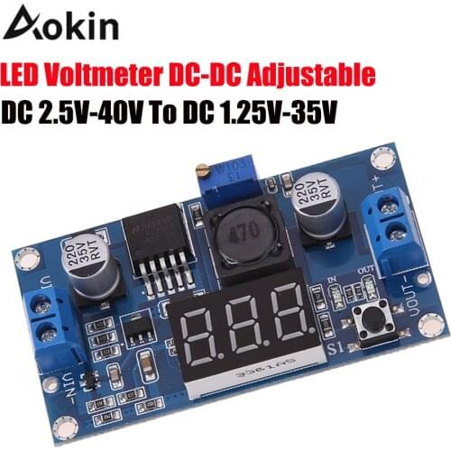 DC to DC LM2596 LM2596S Power Module + LED Voltmeter DC-DC Adjustable Step-down Power Supply Module with Digital Display