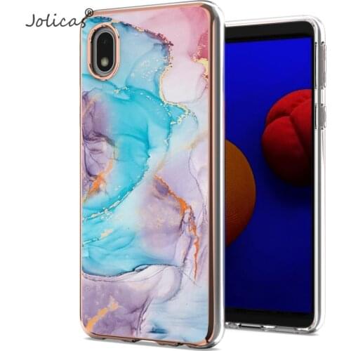 Marble Half-Wrapped Cases For cellular Samsung A01 Core Capa Cool Carcaso Cover Samsung Galaxy estojo A01 Core Soft TPU Pouch