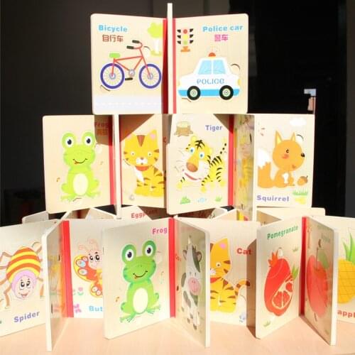 Cartoon puzzle for children Kids Educational Toys Wooden Puzzles for Children Toddler Early Education Teaching Development