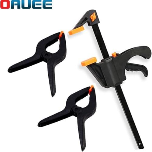 Woodworking Bar F Clamp Clip Kit Quick Ratchet Release Speed Squeeze Wood Working Work Bar Spreader Gadget Hand Tools