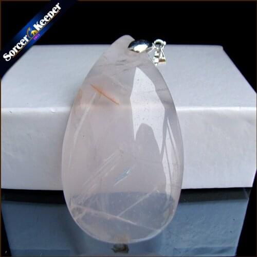 Real Natural Rose Pink Quartz Crystal Gem Stone Beads Pendant Necklace For Womens Jewelry Making Healing Minerals PS647