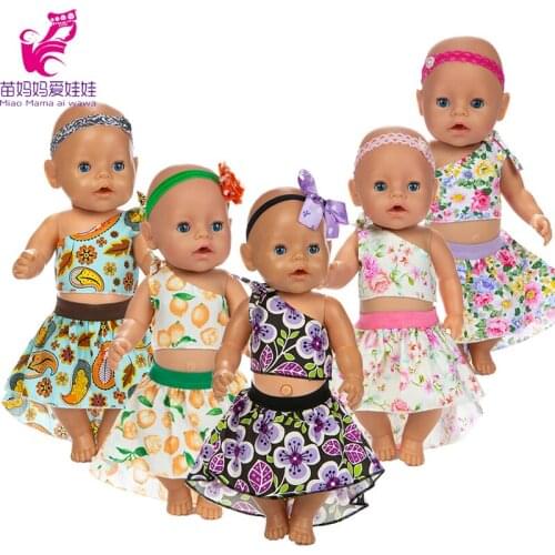 18 Inch Girl Doll Clothes Fashion Indian Style Dress Bell-bottomed Stripe Pants for New Born Baby Doll Clothes Set