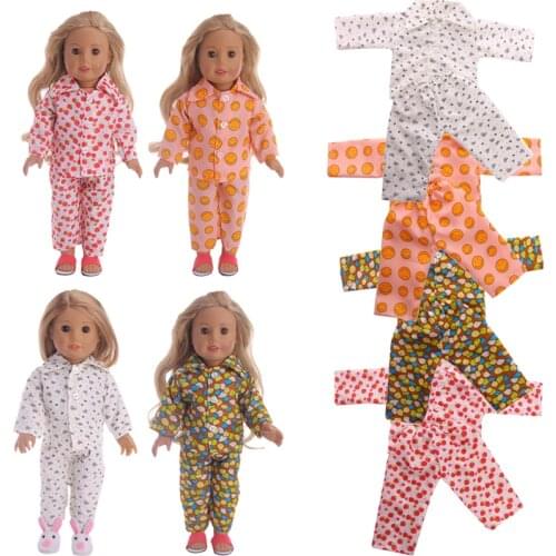 Doll Clothes Pajamas With Cute Pattern Suitable For Autumn For 18 Inch Doll &New Born Baby Generation Girls Birthday Toy Gifts