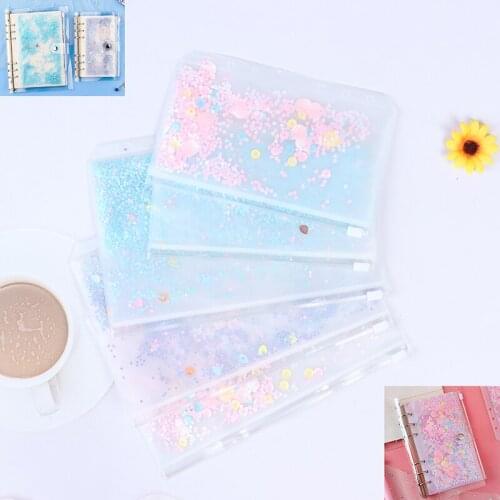 1pc Transparent PVC Storage Card Holder with Zipper for A5 A6 Pouch Diary Planner