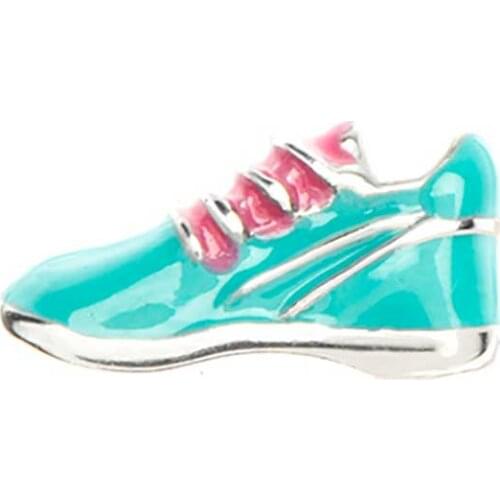 10pcs Aqua Running Shoe Custom Floating Charms for Glass Locket Watch Necklace Bracelet