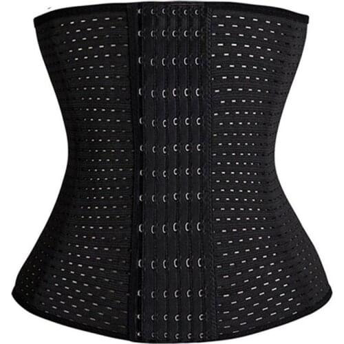 Hollow Breathable Steel-bone Abdominal With Six Rows Of 13 Buckles Plastic Belt Postpartum Belly Slimming Belt
