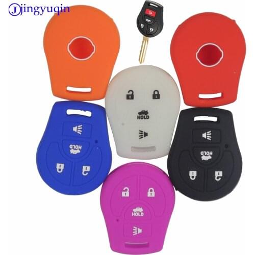 Jingyuqin Car key Silicone case cover protect shell for Nissan Maxima Versa Altima Sentra 4 Buttons key Remote