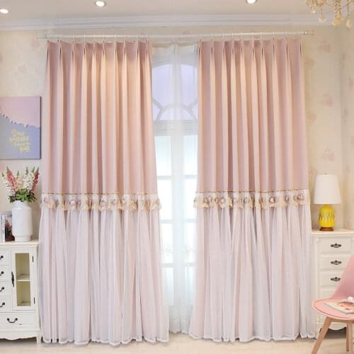 Curtain 2021 New Full Blackout Bedroom Heat Insulation Sunscreen Simple Modern Hook Little Girl Room Princess Style Curtains
