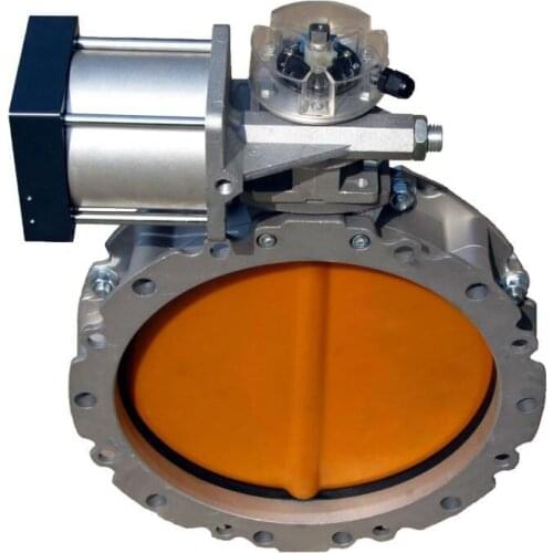 Spare parts for free 100-400 mm double flange pneumatic butterfly valve