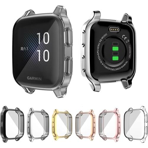 TPU Plating Case Protective Cover For Garmin Venu SQ Smart Watch Protection Case For Garmin Venu Sq Full Screen Protector Shell