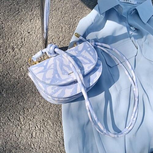 Semicircle Chain Shoulder Bag 2021 Mini Brands Designer Handbags Luxury Tie Dye Crossbody Bags For Women Sac De Luxe Femme