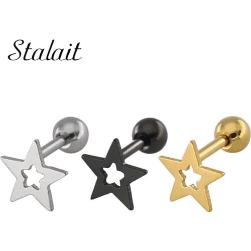 Stainless Steel Stud Earring For Women Man Star Ball Gold And Silver Color Lovers Engagement Jewelry Drop Shipping