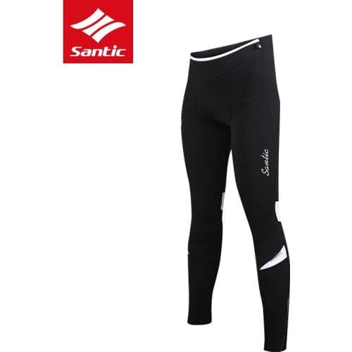 Santic Winter Cycling Pants Women Thermal Padded Long Pants Winter 4D Cushion Pad Reflective Mtb Bicycle Pants Ciclismo