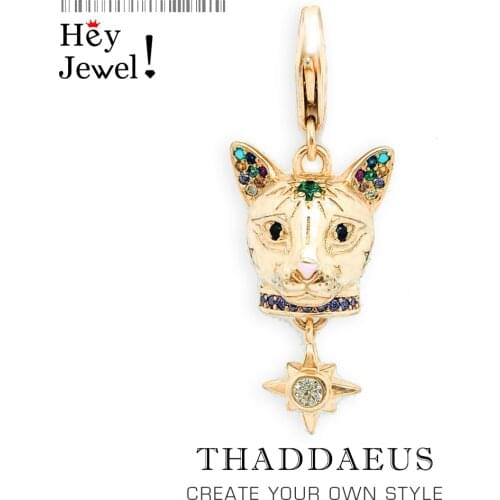 Cat Gold Charms Pendant Fit Bracelet,2021 New Cute European Bijoux Handmade Jewelry For Ladies Women NEW Europe Style Jewellery