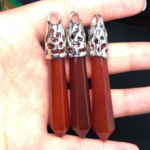 1Pcs Natural red jasper crystal pendant beautiful decoration, both men and women can wear