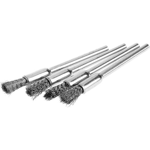 4Pcs 5mm Steel Wire Brushes Polishing Wheel Brush for Tools Mini Brushed Burr Welding Metal Surface Pretreatment,Grinding